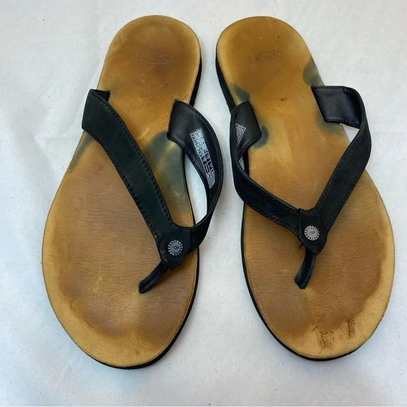 UGG Tawney Flip Flops Thong Sandals Black Women's Size 7 - Picture 5 of 6